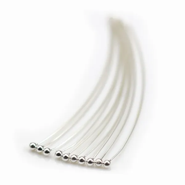 925 sterling silver pin 2x0.5x60mm x 4pcs