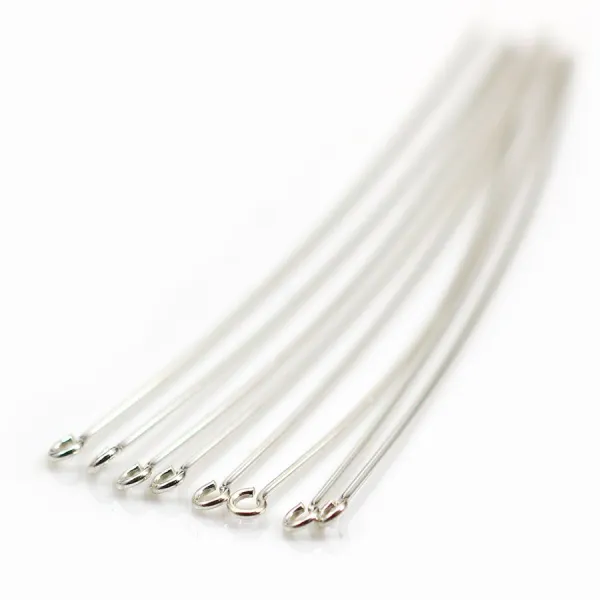 925 Sterling Silver head pin 70x1.5x0.6mm x4pcs