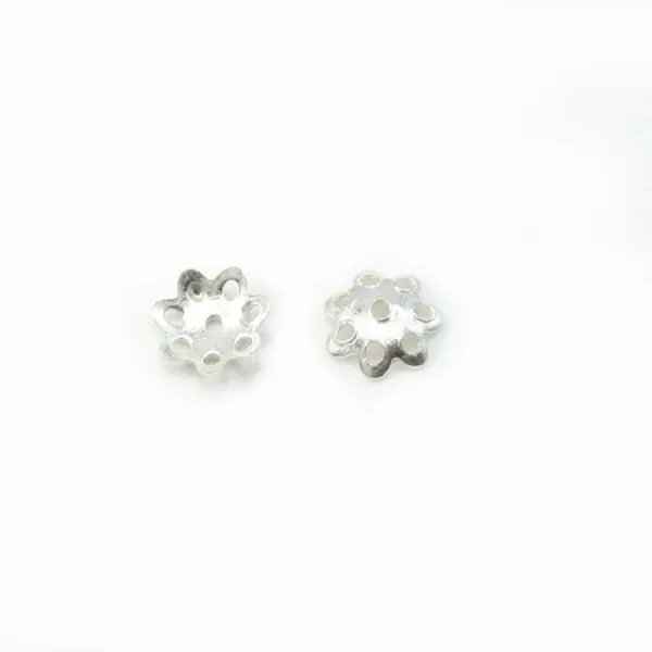 Argent 925 Coupelle en Fleur 5mm x 10pcs