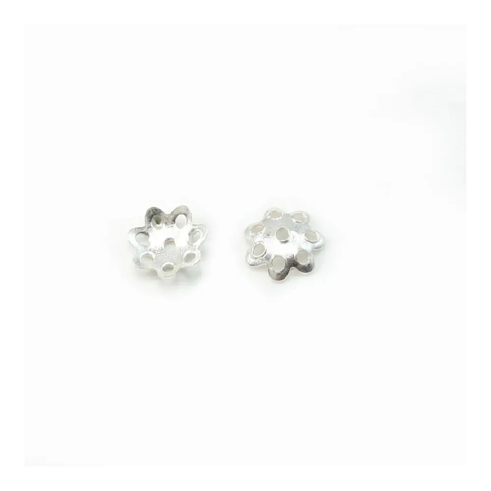 Argent 925 Coupelle en Fleur 5mm x 10pcs