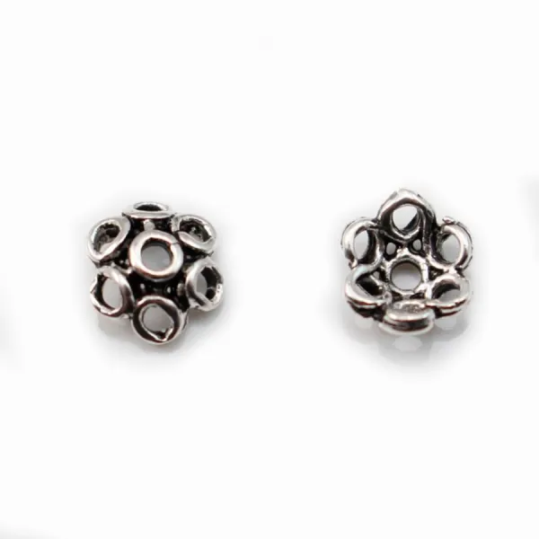 Coupelle ajouré Argent 925 6mm x 4 pcs