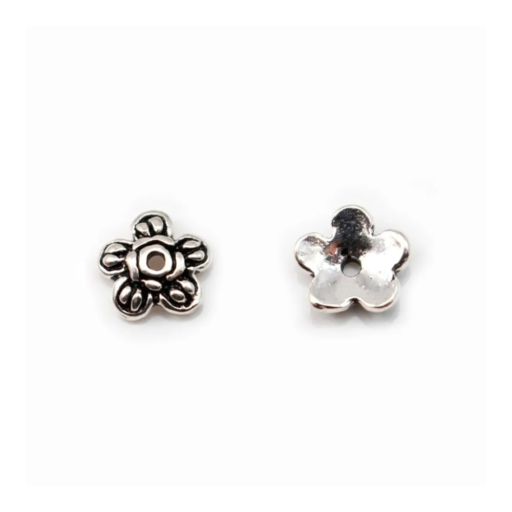 Sterling Silver 925 Flower Saucer 7mm  x 4pcs