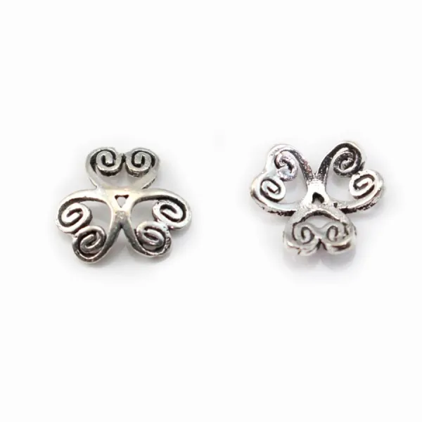 Coupelle Trèfle Argent 925 9mm x 4pcs