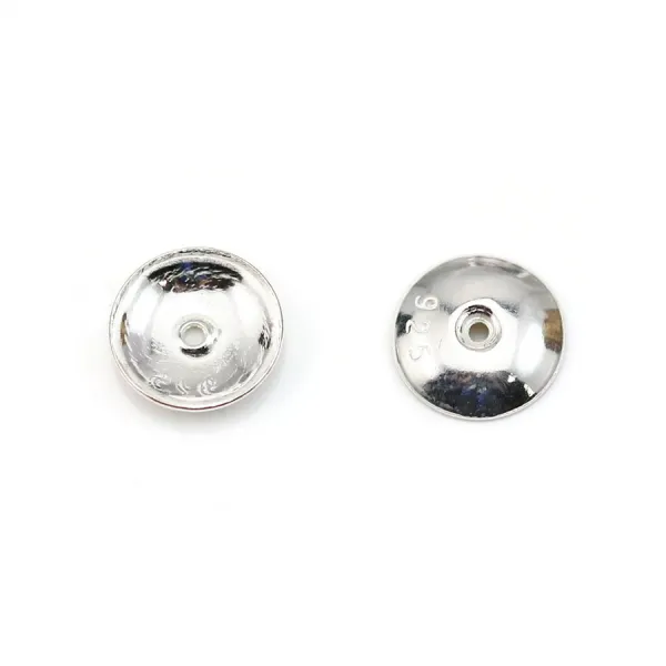 Coupelle lisse, en argent 925, de taille 8mm x 8pcs