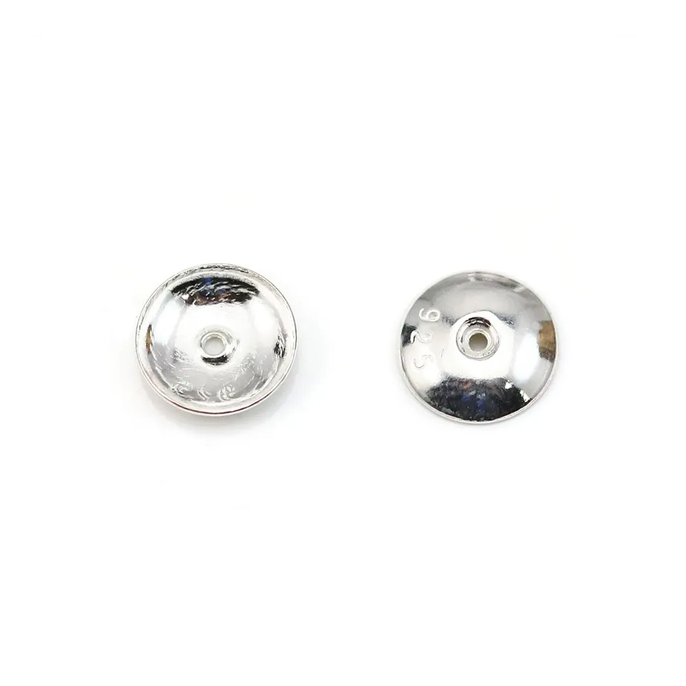 Coupelle lisse, en argent 925, de taille 8mm x 8pcs