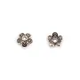 Coupelle en forme de fleur, en argent 925 vieilli, de taille 7.6 * 1mm x 4pcs
