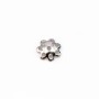 925 Sterling Silver Rhodium Flower Saucers 5mm x 10 pcs