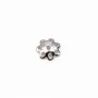 Coupelle en Fleur Argent 925 Rhodié 6mm x 10pcs