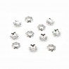 925 Sterling Silver Rhodium Flower Saucers 5mm x 10 pcs