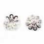 925 Sterling Silver rhodium Flower Saucers 8mm x 4pcs