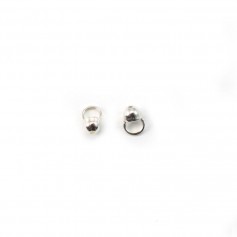 Silver 925 embout rond 3x5mm x  6 pcs