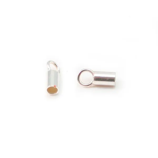 Embouts  pour cordon 2 mm argent 925 x 2pcs