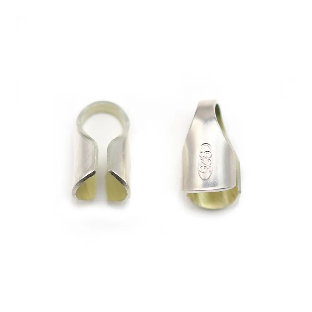 Embout en argent 925, pour cordon et cuir, 4mm x 4pcs