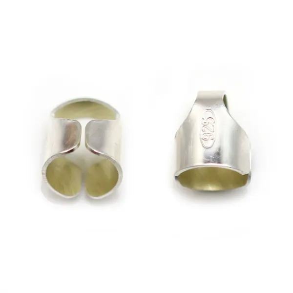 Embout en argent 925, pour cordon et cuir, 5mm x 4pcs