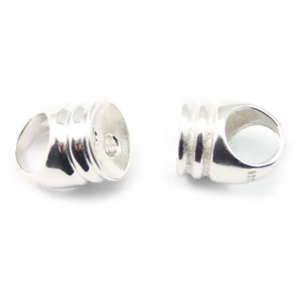 Argent 925 embout rond pour cordon 5x6mm x 20 pcs