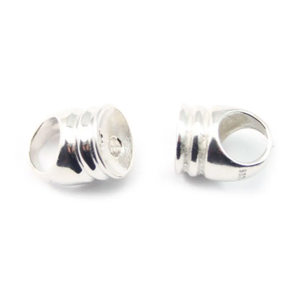 Silver 925 embout rond for cordon 5x6mm x 20 pcs