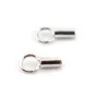 Terminators for cords 925 Sterling Silver Rhodium  1mm x 4pcs