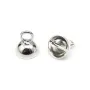 Rhodium 925 sterling silver clover charm 13mm x 1pc