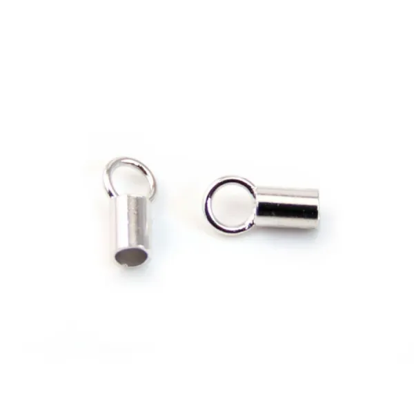 Embouts  pour cordon 1.8 mm argent 925 Rhodié x 4pcs