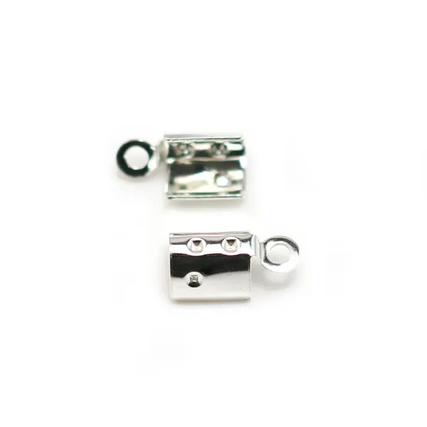 Embout pince en argent 925, pour cordon et lacet, 3mm x 4pcs