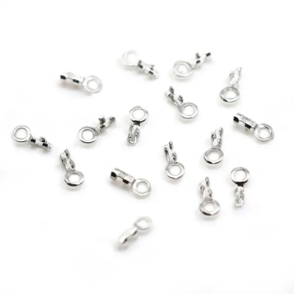 Tip clamp in 925 silver, for cord and lace, 3mm x 4pcs