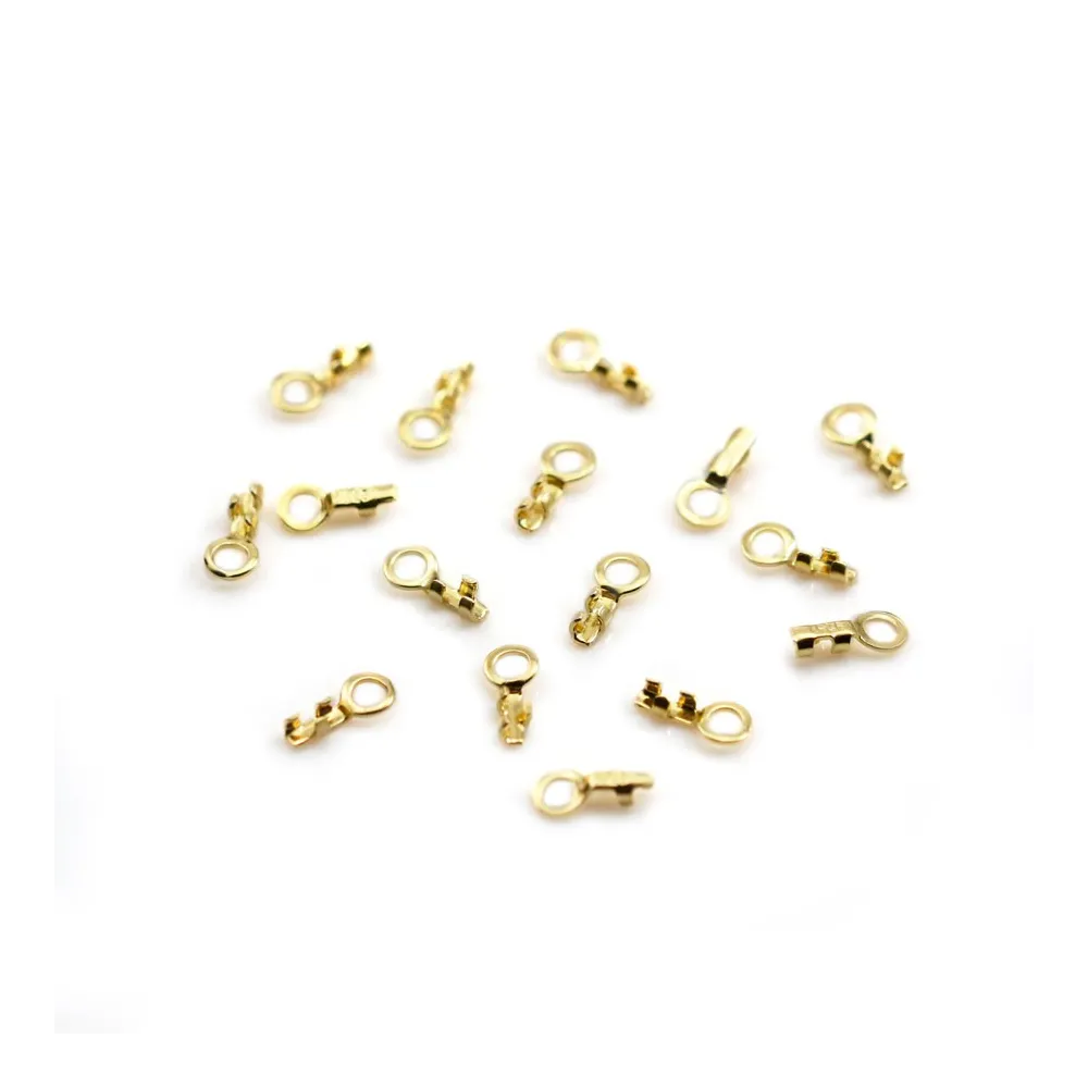 Embout mini-pince en argent 925 doré, pour fil 0.5mm x 6pcs