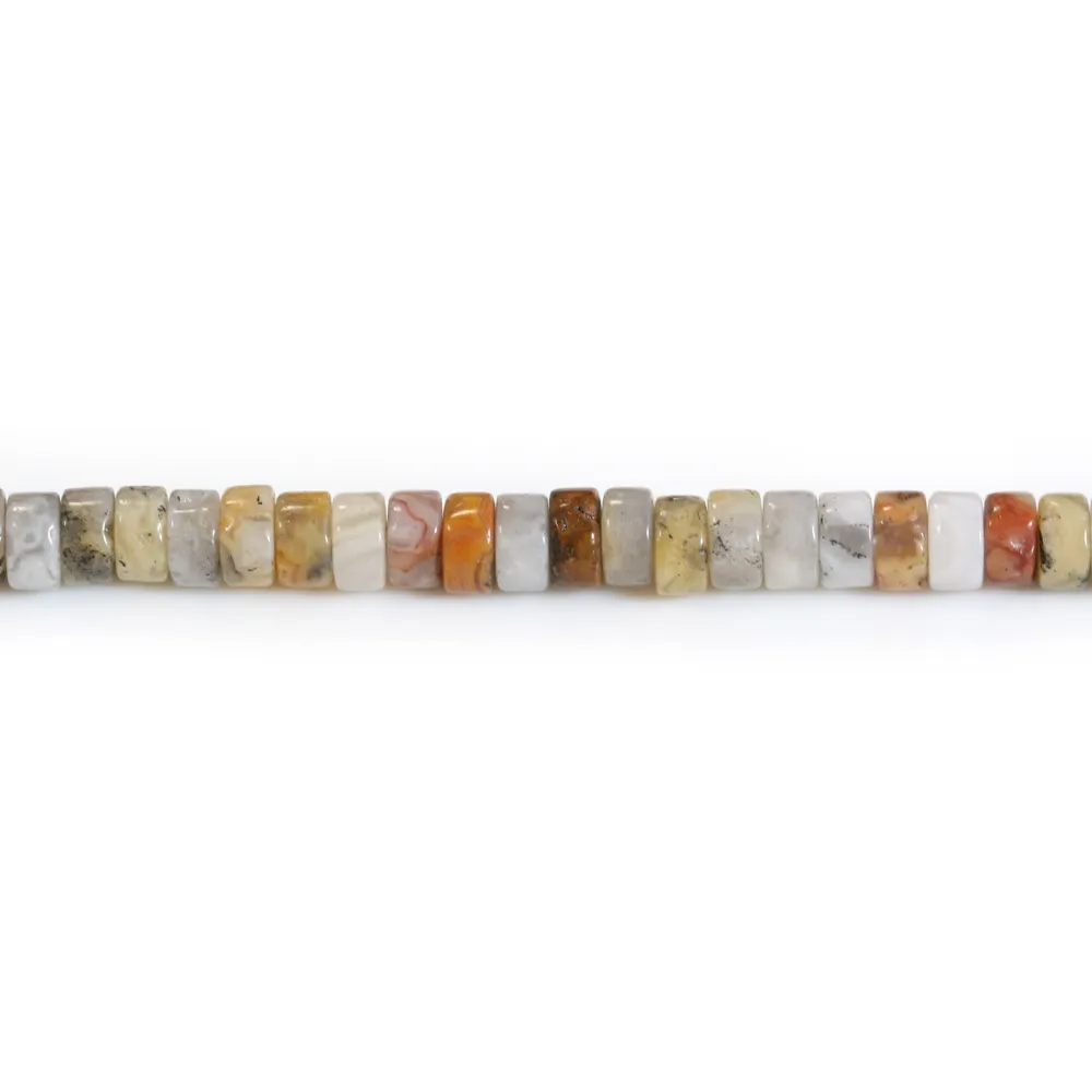 Agate crazy, en forme de rondelle Heishi 2x4mm x 40cm