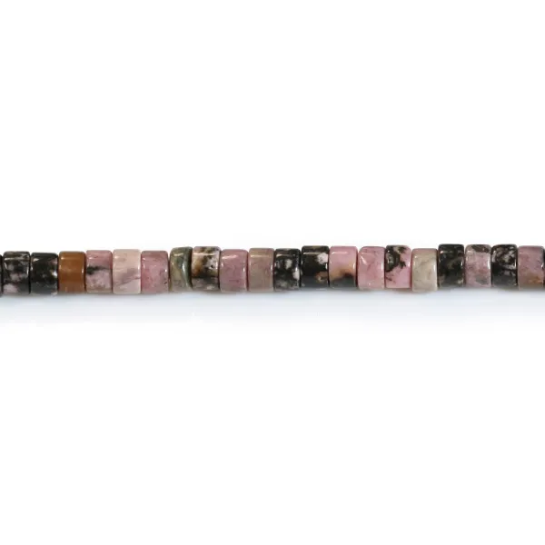 Rhodonite, en forme de rondelle Heishi 2x4mm x 40cm
