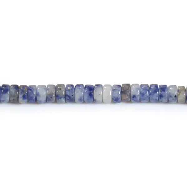 Jaspe de tache bleue, en forme de rondelle Heishi 2x4mm x 40cm