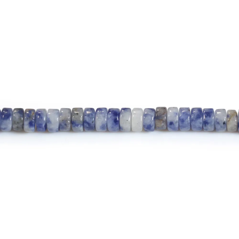 Jaspe de tache bleue, en forme de rondelle Heishi 2x4mm x 40cm