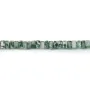 Jaspe de tache verte, en forme de rondelle Heishi 2x4mm x 40cm
