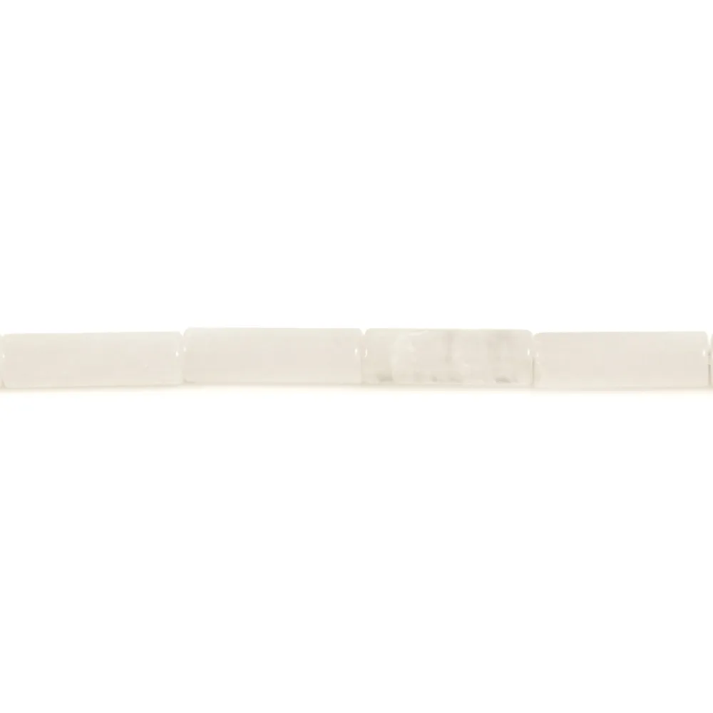 Jade blanche, en forme de tube 4x13mm x 40cm