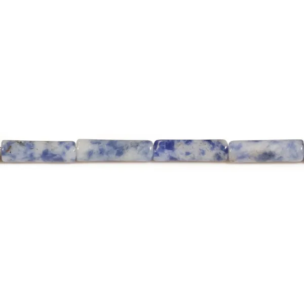 Jaspe de tache bleue, en forme de tube 4x13mm x 40cm