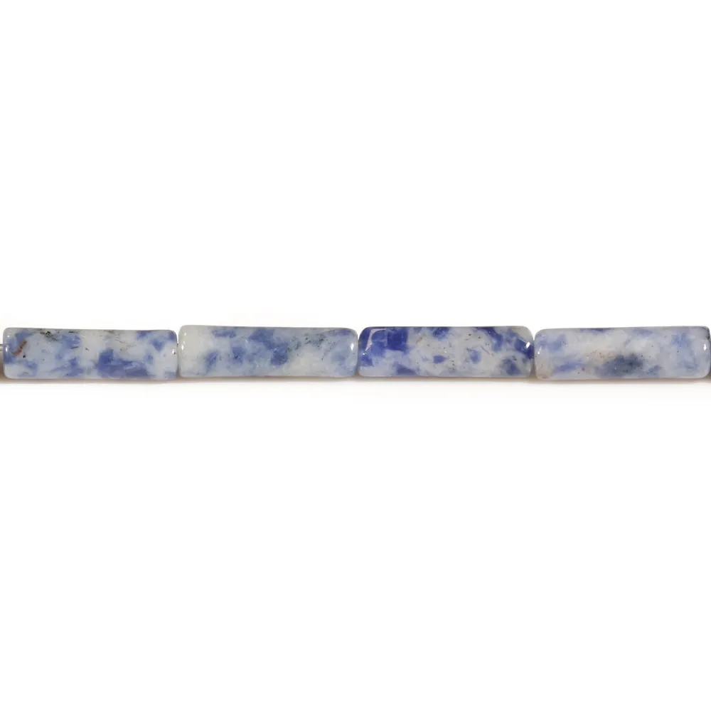 Jaspe de tache bleue, en forme de tube 4x13mm x 40cm