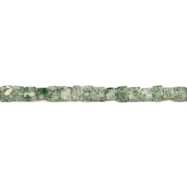 Jaspe de tache verte, en forme de cube, 4mm x 38cm