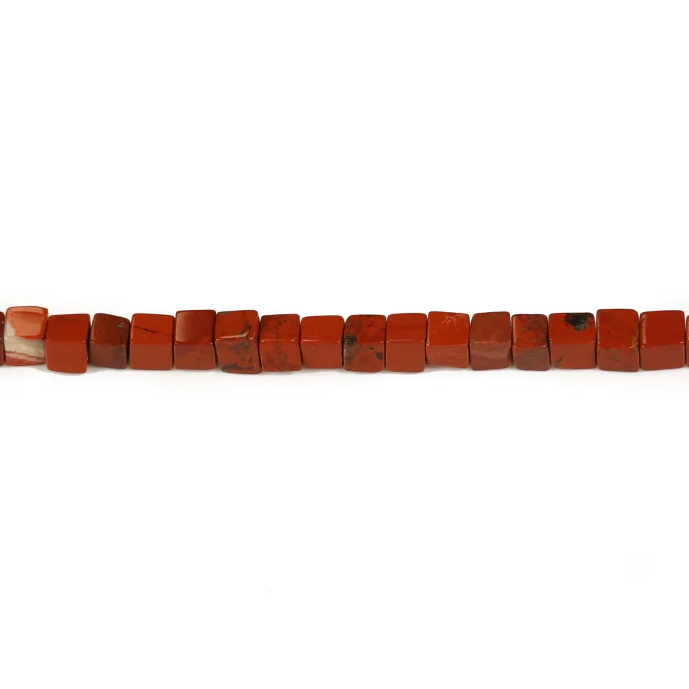 Jaspe rouge, en forme de cube 4mm x 40cm