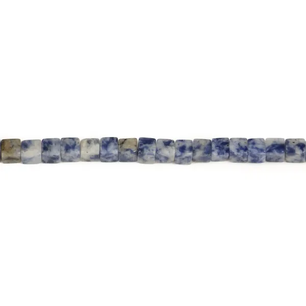Jaspe de tache bleue, en forme de cube, 4mm x 40cm
