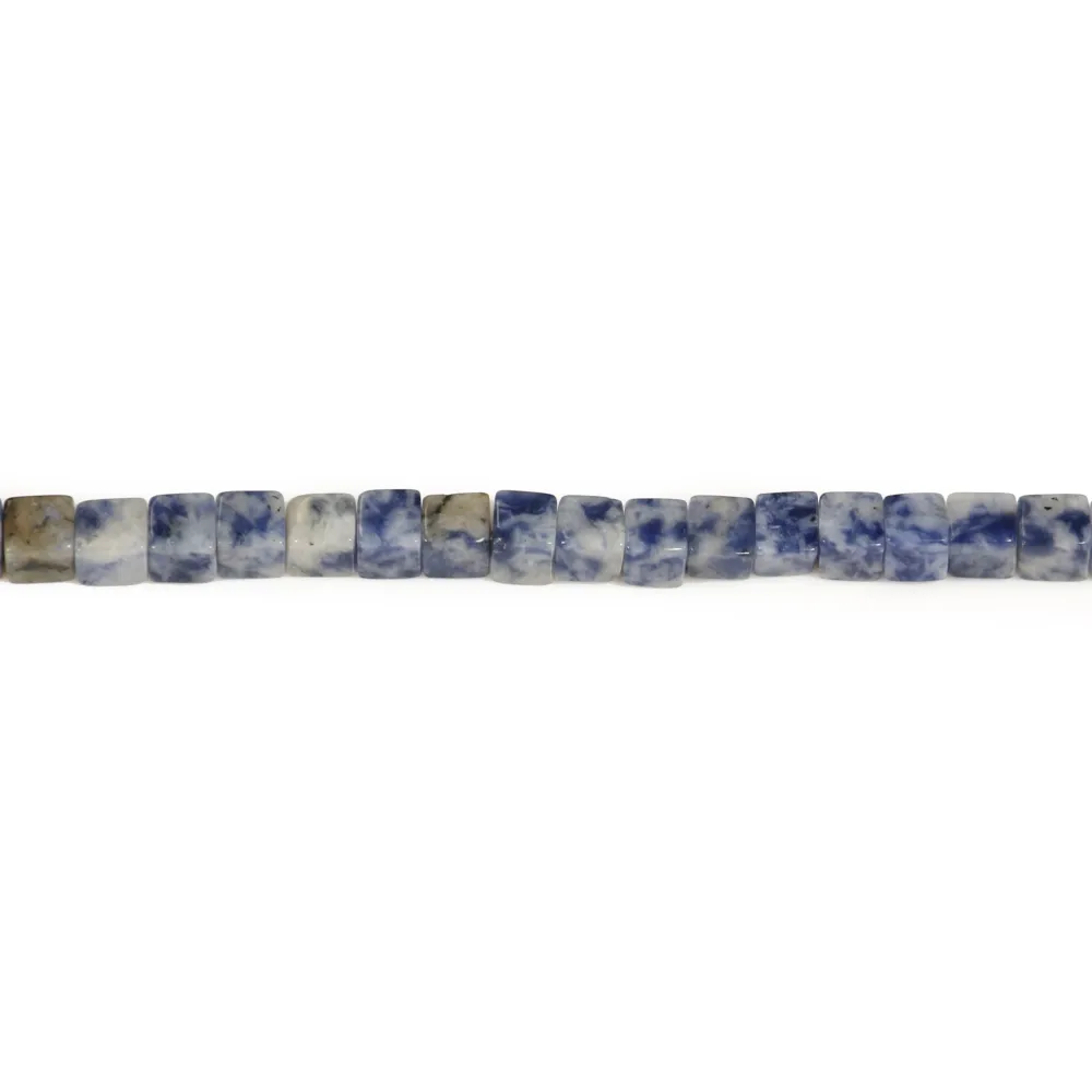 Jaspe de tache bleue, en forme de cube, 4mm x 40cm