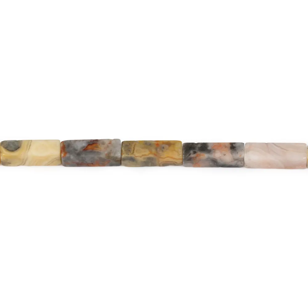 Agate crazy, en forme de rectangle 4x13mm x 40cm