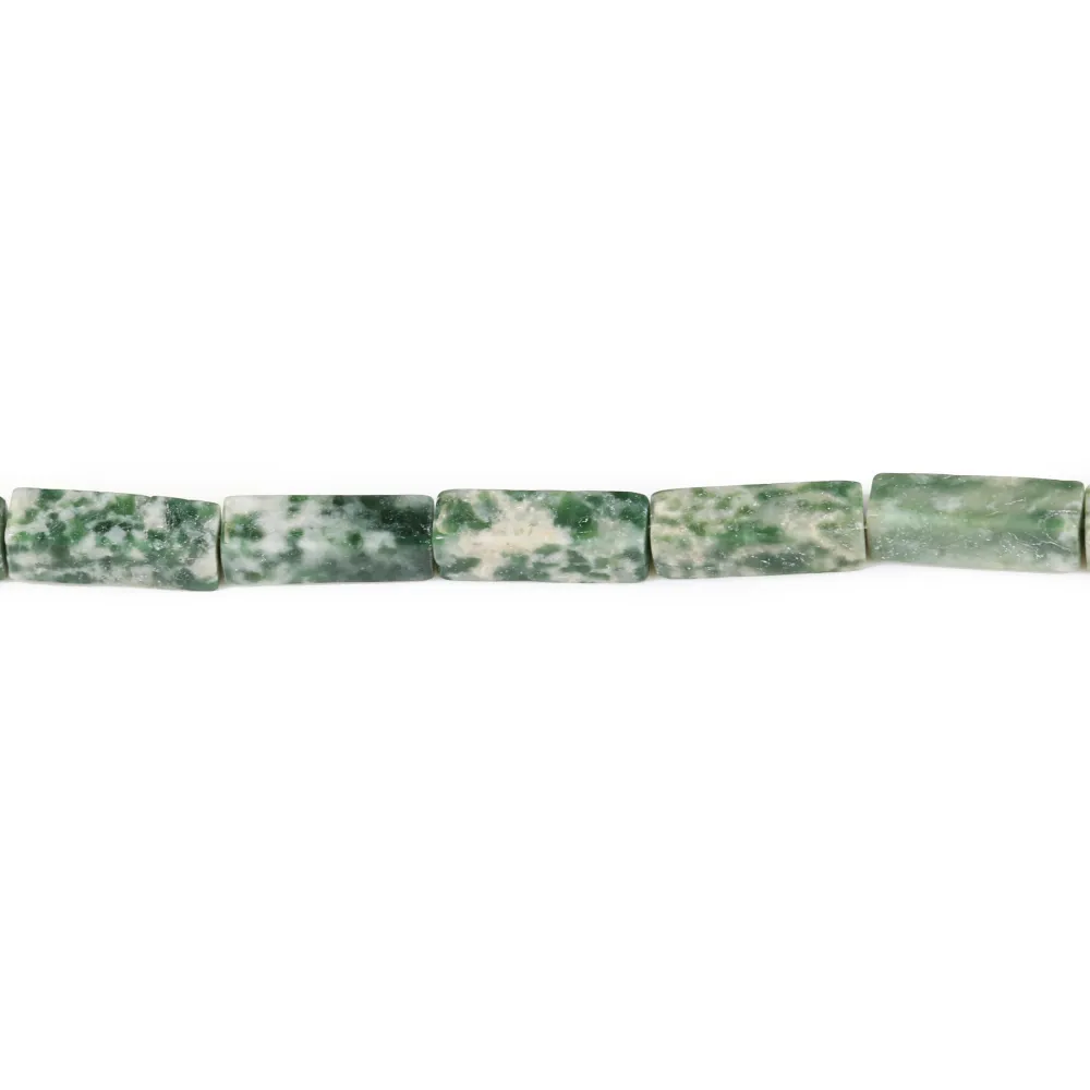 Jaspe de tache verte, en forme de rectangle 4x13mm x 40cm