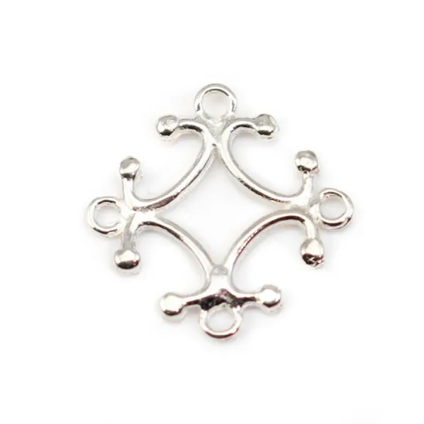 Argent 925 intercalaire Croix losange 15mm  x 1pc