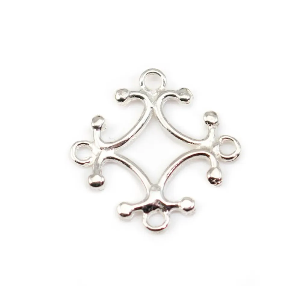 Argent 925 intercalaire Croix losange 15mm  x 1pc