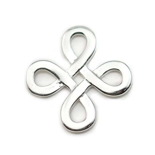 Estampe en argent 925, en forme de noeud chinois, 11.8mm x 1pc