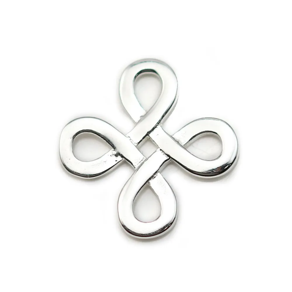Estampe en argent 925, en forme de noeud chinois, 11.8mm x 1pc