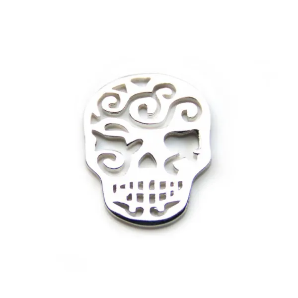 Tête de mort ajourée argent 925 ,13x16mm  x 1pc