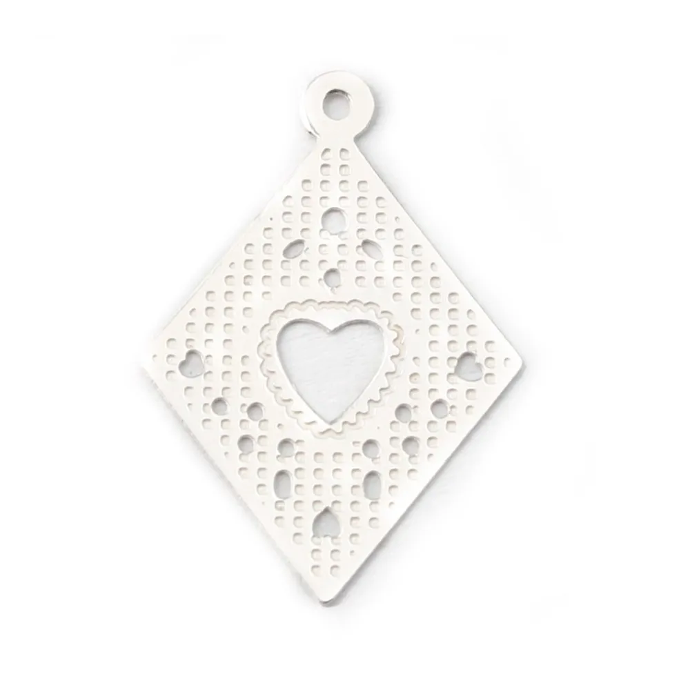  intercalaire rhombe18x13mm Argent  925 x 2 pc