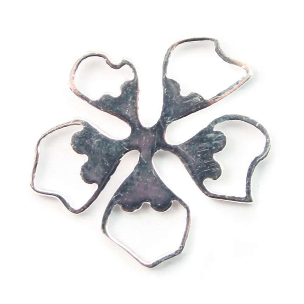 Argent 925 intercalaire Fleur ajouté 16x14 mm x 1pc