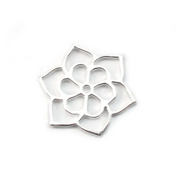 Breloque 6feuilles Y Ajouté17mm Argent  925 x 1pc