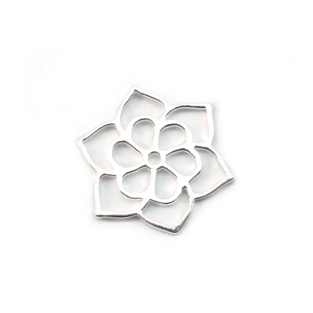 Breloque 6feuilles Y Ajouté17mm Argent  925 x 1pc