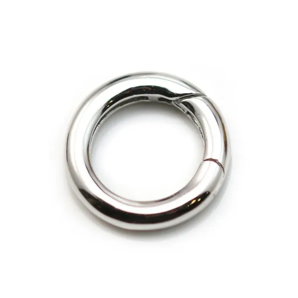 Argent 925  Rhodié Fermoir mousqueton rond17mm  x 1 st 
